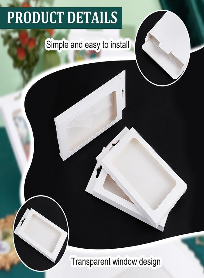 NBEADS 24 Pcs White Kraft Gift Box, 4.1×0.6×7.8 Inch Cookie Packaging Boxes with PVC Visible Window Kraft Treat Boxes Fold Paper Boxes for Party Favor Treats Bakery and Jewelry Packaging - Image 5